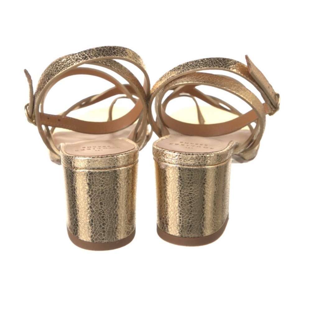 Sezane strappy gold block sandals 9 - Picture 4 of 5